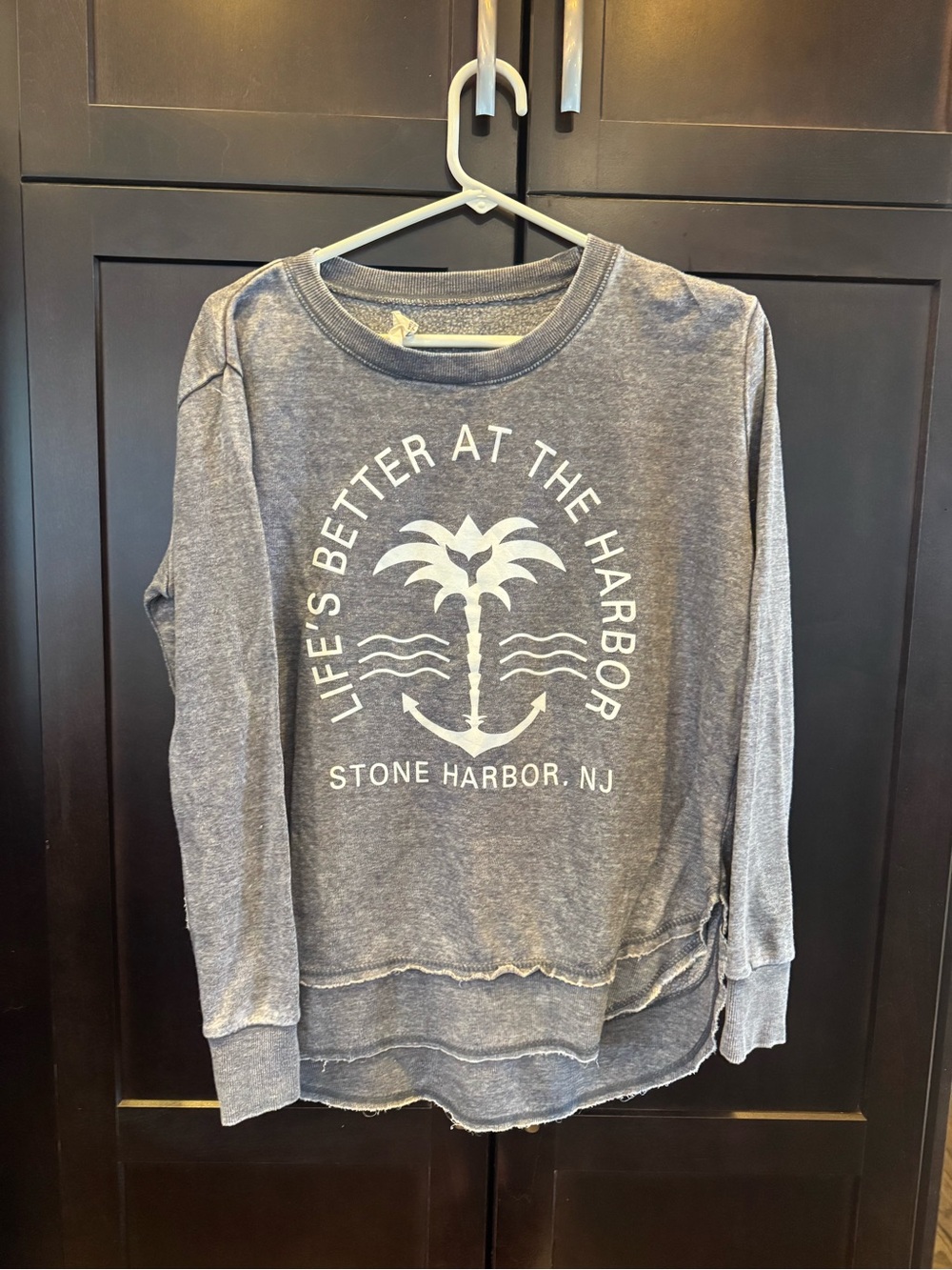 Stone Harbor Life's Better At The Harbor Crewneck Sweatshirt - grey